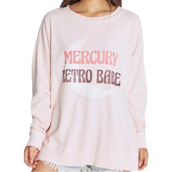❌SOLD❌ Wildfox Retro Babe Roadtrip Sweatshirt in Pink NWT Mercury in Retrograde - Picture 1 of 3